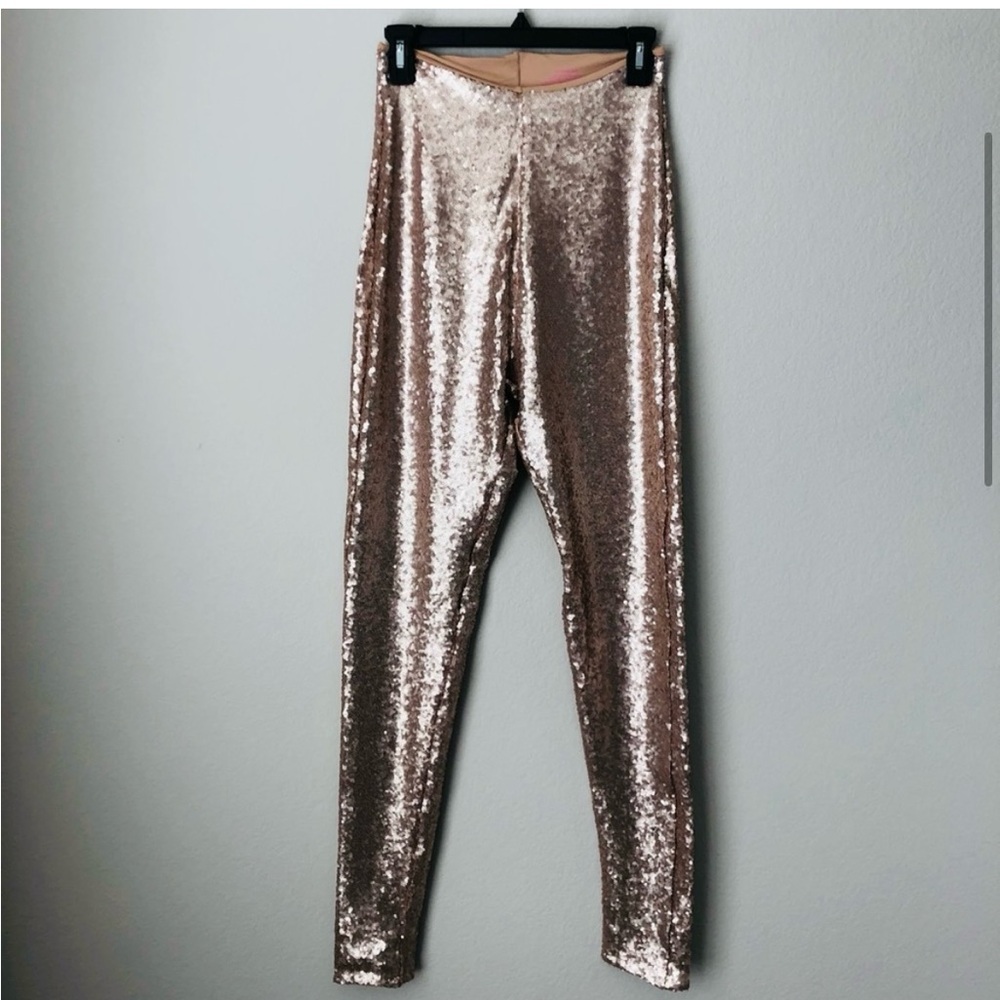 Nwt Commando Rose Gold Sparkly Sequined Stretch-J… - image 5